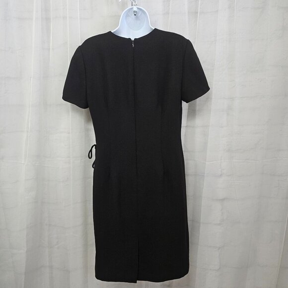 Vintage Talbots Dress Black Classic Sheath Minimalist Retro 8 - Picture 6 of 14